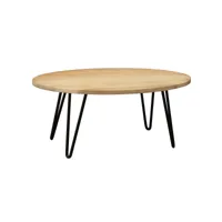 table basse ovale bois manguier massif  l100 cm vibes