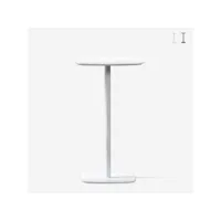 table haute carré pour tabourets de bar 60x60cm style moderne arven - blanc
