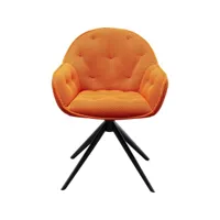 chaise avec accoudoirs pivotante carlito mesh orange kare design