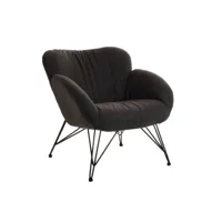 fauteuil lounge en tissu et piétement en métal noir - atlantique