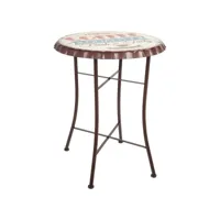 table de bar, table haute en métal multicolore - diamètre 60 x hauteur 71 cm