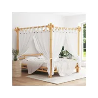 lit à baldaquin 160x200 cm bambou