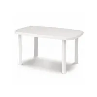 table de jardin ovale en résine blanche otello 140x80x72 cm