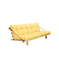 banquette futon jump en pin massif coloris jaune couchage 130 cm. 20100886874