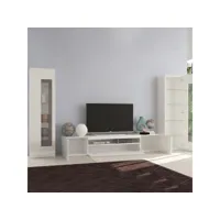 meuble tv de salon avec 2 composants latéraux blanc brillant daiquiri ahd amazing home design