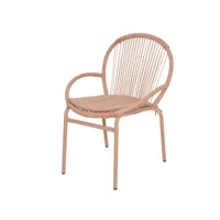 chaise salento avec coussin d'extérieur en osier rose