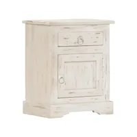 table de chevet blanc 40 x 30 x 50 cm bois de manguier massif