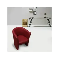 fauteuil abrera, fauteuil de salon, siège rembourré, chaise avec accoudoirs en éco-cuir, 64x63h76 cm, rouge 8052773000895