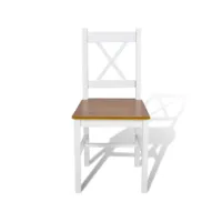 lot de 2 chaises à manger chaises à dîner, chaises de cuisine blanc bois de pin qdtr89252