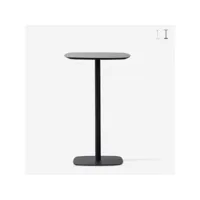 table haute carré pour tabourets de bar 60x60cm style moderne arven - noir