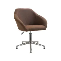 chaise pivotante de bureau marron tissu 27