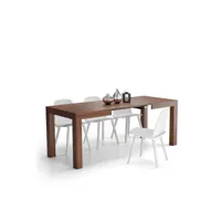 mobili fiver, table à manger extensible, first, échantillon noyer, made in italy