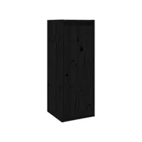 armoire murale noir 30x30x80 cm bois de pin massif