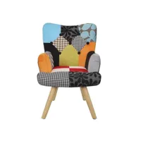 paris prix - fauteuil patchwork enfant helsinki 65cm multicolore