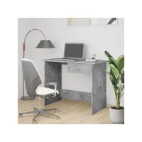 bureau  bureau d'ordinateur bureau informatique gris béton 100 x 50 x 76 cm aggloméré meuble pro frco12271