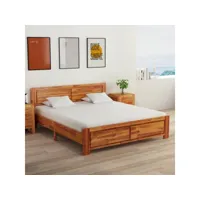 lit adulte contemporain  cadre de lit bois d'acacia massif 160x200 cm