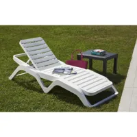 bains de soleil dcoppol, chaise longue de jardin réglable, lit d'extérieur, 100% made in italy, 192x72h100 cm, blanc 8052773799416