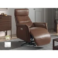 fauteuil de relaxation électrique cuir dyana-couleur blanc