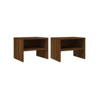 vidaxl tables de chevet 2pcs chêne marron 40x30x30cm bois d'ingénierie