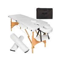 tectake table de massage portable pliante 2 zones rouleaux de positionnement et sac de transport compris 404746