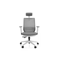 chaise de bureau profondo pro w tissu maille tissu gris hjh office
