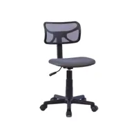 chaise de bureau pour enfant milan fauteuil pivotant et ergonomique siège à roulettes hauteur réglable, mesh gris