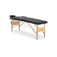 table de massage pliante pliable professionnelle lit portable en bois portative matériel à domicile mobile black hêtre pvc 227 kg cm sac noir helloshop26 14_0003640