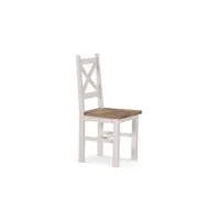 lot de 2 chaises bois césuré blanc 47x51.5x102.5cm - décoration d'autrefois