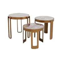 tables basses perelli cuivre set de 3 kare design