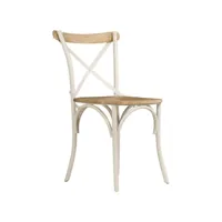 clicnbuy - chaises de cuisine - chaises à dossier croisé 6 pcs blanc bois de manguier massif 278772