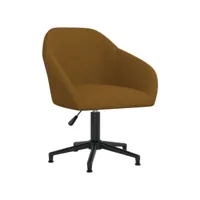 chaise pivotante de bureau marron velours 35