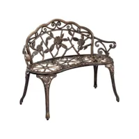 banc de jardin chaise de jardin fonte résistant 100 cm fonte couleur bronze helloshop26 03_0001008
