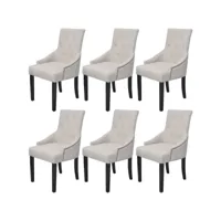 moderne chaises de cuisines, chaises à manger lot de 6 gris crème tissu best00007454548-vd-confoma-chaise-m07-826