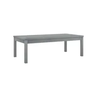 table basse table de salon  bout de canapé 100x50x33 cm gris bois d'acacia solide meuble pro frco75456