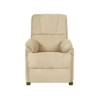 fauteuil inclinable, fauteuil de relaxation, chaise de salon crème similicuir daim fvbb83078 meuble pro