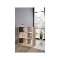 bibliothèque 9 cases en bois imitation chêne - bi7078