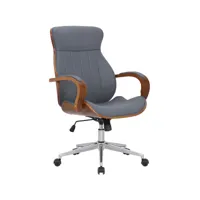 fauteuil de bureau melilla en similicuir , noyer / gris
