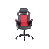chaise de bureau gamer noir-rouge - jogo - l 66 x l 53 x h 121 cm