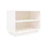moderne armoire à chaussures blanc 60x34x45 cm bois de pin massif - meuble étagère à chaussures