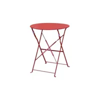 table de terrasse en acier rouge bolero