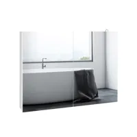 armoire miroir led de salle de bain - 2 portes, 2 étagères - tactile, lumière réglable - mdf blanc laqué verre