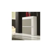 meuble à chaussures bois blanc-taupe clair - seven - l 80 x l 30 x h 96 cm - neuf