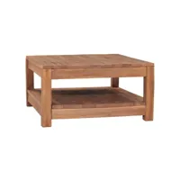 table basse table de salon  bout de canapé 68x67x35 cm bois de teck solide meuble pro frco68380