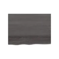 étagère murale gris foncé 80x60x6 cm bois chêne massif traité