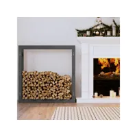 support pour bois de chauffage porte-bûches - abri de stockage pour jardin - gris 100x25x100 cm bois de pin meuble pro frco51298