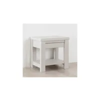table de chevet 1 tiroir bois massif argent - gabriel n°1 - l 49 x l 31 x h 47 cm - neuf