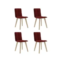 lot de 4 chaises  chaises de salle à manger chaise de cuisine  rouge bordeaux tissu meuble pro frco30874