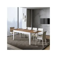 table de cuisine extensible moderne 90x160-220cm bois blanc cico mix bq itamoby