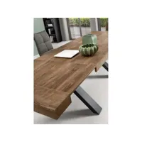 table à rallonges 260 cm avec structure en stratifié effet bois paride teak
