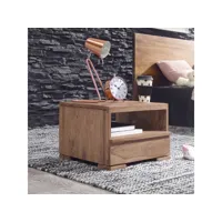 finebuy table de chevet bois massif 40 x 30 x 40 cm avec tiroir  design table de nuit carré nature table d'appoint chambre à coucher avec rangement orientale